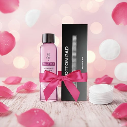 Skin Cafe Micellar Water 120ml With Nirvana Cotton Pad 80pcs Combo