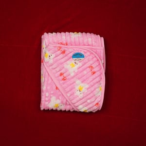 Baby Super Soft 100% Cotton Blanket With Hood - Pink