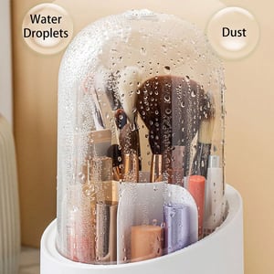 360 Rotary Cosmetic Brush Storage Bucket - White