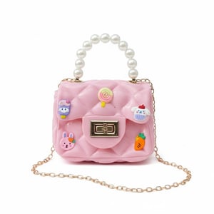 Pearl Handle Bag For Baby Girl - Baby Pink