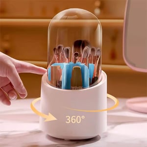 360 Rotary Cosmetic Brush Storage Bucket - Blue