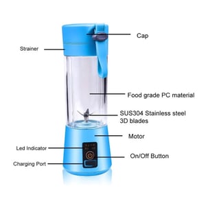 Portable Electric & Rechargeable Battery Juice Blender - Pink