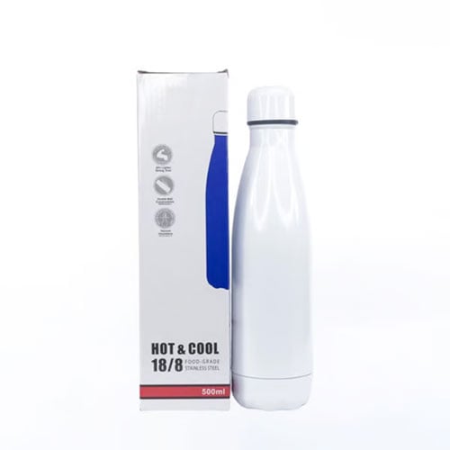Stainless Steel Water Bottle 500ml - White •