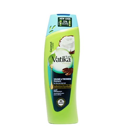 Dabur Vatika Naturals Coconut & Castor Volume & Thickness Shampoo 400ml •
