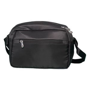 StripeInc Crossbody Net Pattern Bag For Unisex - Black