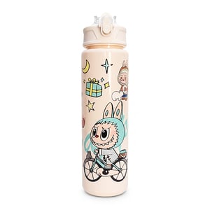 Premium Cute Water Bottle - Cream Labubu