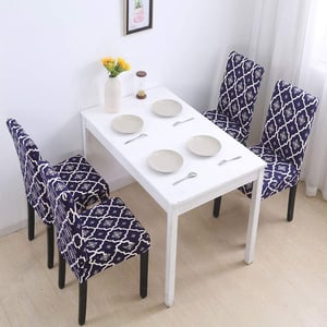 knitted Elastic Chair Cloth Cover - Blue