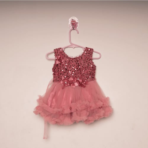 Baby Party Dress (0 - 12 Months) - TMEC-03 Light Magenta