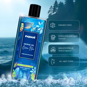 Panam Ocean Blue Shower Gel 250ml (Get 1 Free Loofah)