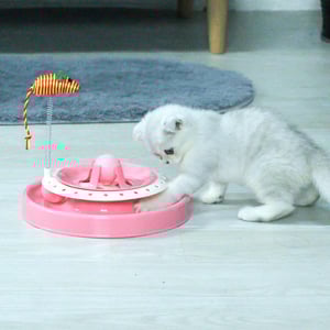 Multilayer Turntable With Spring Mouse Cat Toy  (20214)