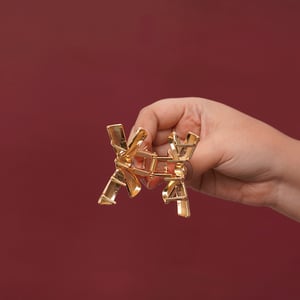 Bow Tie Shape Metal Hair Clip - Cream