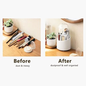 360 Rotary Cosmetic Brush Storage Bucket - Blue