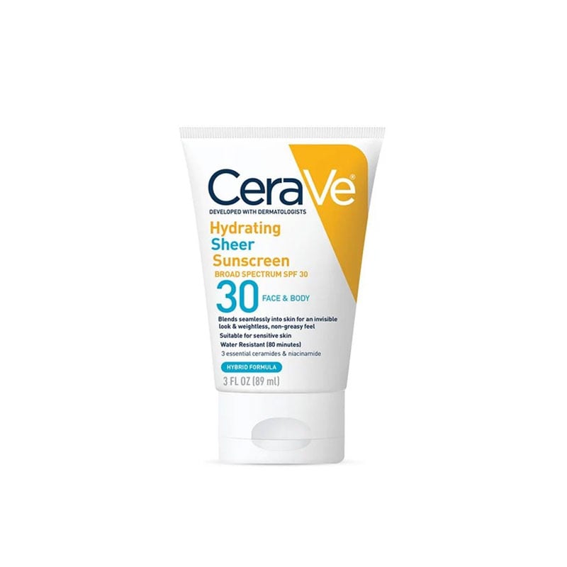 CeraVe Hydrating Sheer Sunscreen for Face & Body 89ml - SPF30