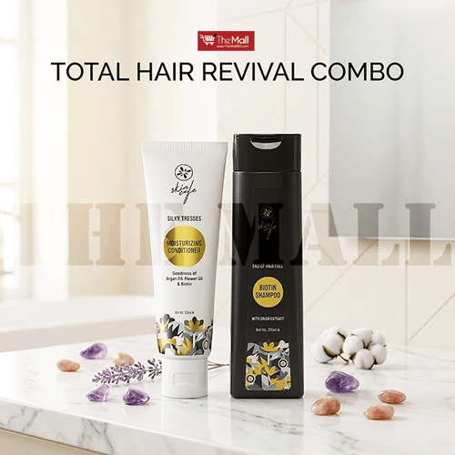 Skin Cafe End Of Hair Fall Biotin Shampoo With Onion Extract 250ml With Skin Cafe Silky Tresses Moisturizing Conditioner 120ml Combo