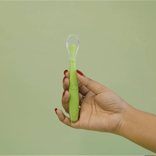 Baby Sillicone Feeding Spoon - Bright Green