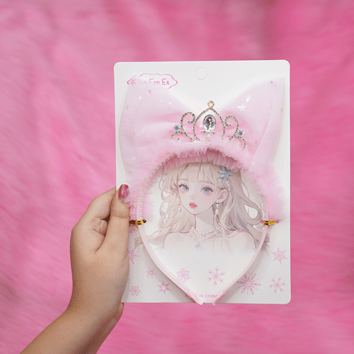 Stoned Crown Headband For Baby Girls - Pink