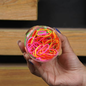 Multi-Color Rubber Hair Bands For Baby Girls - Sky Blue Jar