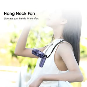Led Digital Display Fan With Stand And Neck Strap - A18 •