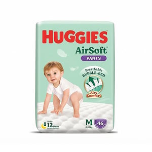 Huggies Air Soft Pants M (6-12kg) 46pcs •