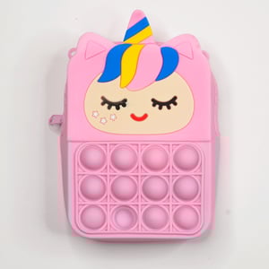 Baby Silicon Squre Shape Popit Bag - Pink