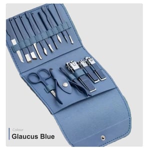 16pcs Manicure Set Pouch - Glaucus Blue