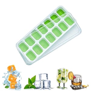 Silicone Ice Cube Tray With Lid - Bright Green