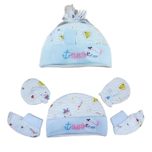 Whiz Kid Cap Hand Gloves Socks Set - Baby Blue