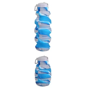 Grenade Shaped Foldable Silicone Bottle - Blue