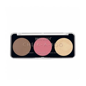 Swiss Beauty CHEEK A BOO Blusher Contour Highlighter Face Palette - 03 Face It Up Dark