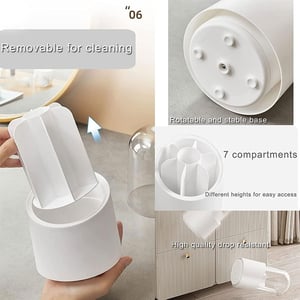 360 Rotary Cosmetic Brush Storage Bucket - Pink