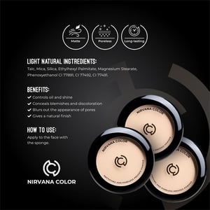 Nirvana Mattifying And Poreless Pressed Powder 15g - P01 Light Natural