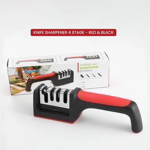 Knife Sharpener 4 Stage - Red & Black
