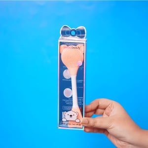 Multi-Functional Silicone 2-in-1 Face Scrubber & Spatula Stick - Peach