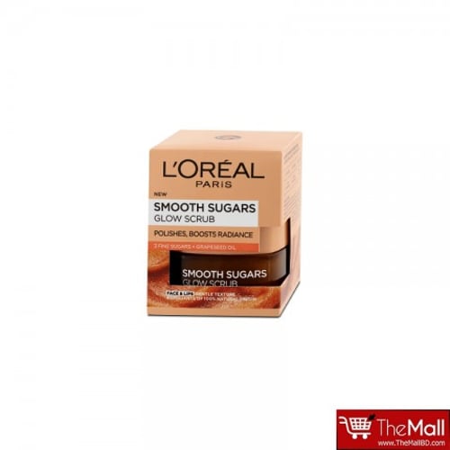 L'Oreal Paris Smooth Sugars Glow Grapeseed Oil Face & Lip Scrub 50ml