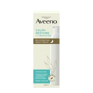 Aveeno Calm+Restore Re-Hydrating Night Cream For Sensitive Skin 50ml•