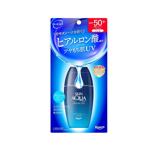 Rohto Skin Aqua Hyaluronic Serum UV Sunscreen Gel 70g SPF50+ PA+++ •