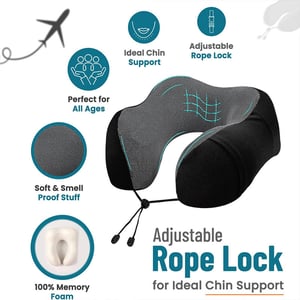 Adjustable Ultra Soft & Comfort Travel Pillow - Black