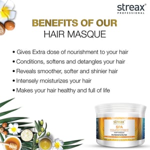 Streax Professional Spa Nourishment Hair Masque for Normal To Dry Hair 500g •