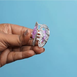 Heart Shape Rhinestone Hair Clip - Levender