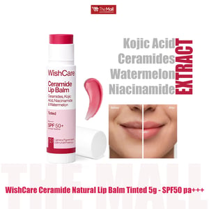 WishCare Ceramide Natural Lip Balm Tinted 5g - SPF50 pa+++   •