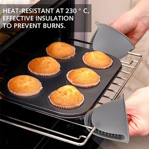 Silicone Heat Resistant Gloves 1 Pair - Gray