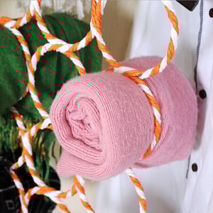 Foldable 28 Ring Scarf Hanger - Orange & White