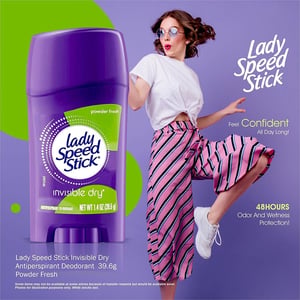 Lady Speed Stick Antiperspirant Deodorant Invisible Dry Powder Fresh 39.6g •