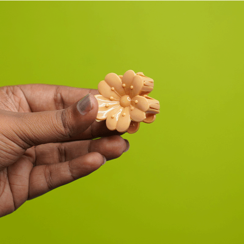Cherry Blossom Hair Clip - Tan