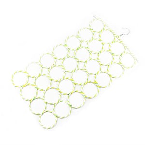 Foldable 28 Ring Scarf Hanger - Yellow & Green