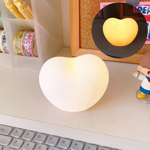 Mini LED Heart Lamp - White