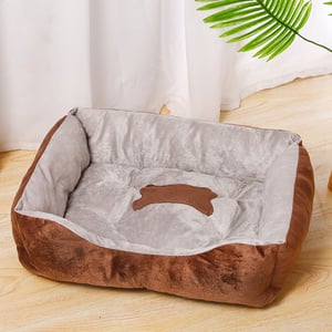 Super Soft Pet Bed Square Nest - Brown