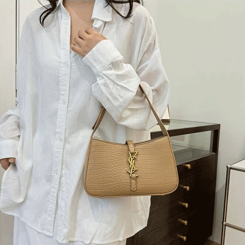 Women Fashionable YSL Design Hand Bag - Gray Sand