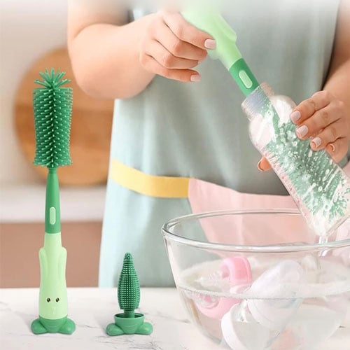 3 In 1 Bottle Cleaner Portable Brush - Pistachio