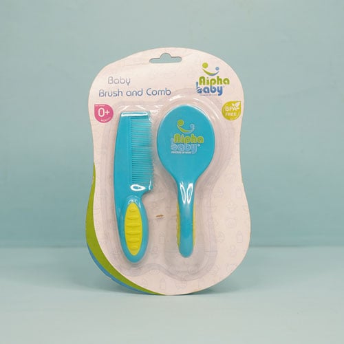 Alpha Baby Brush and Comb Set - Light Sea Green